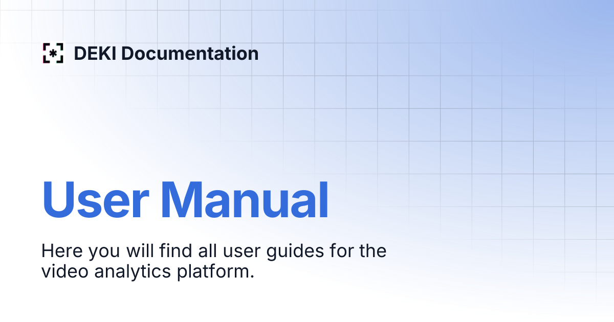 User Manual | DEKI Documentation